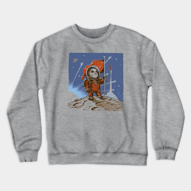 Cosmonaut Space Hamster Crewneck Sweatshirt by sketchboy01